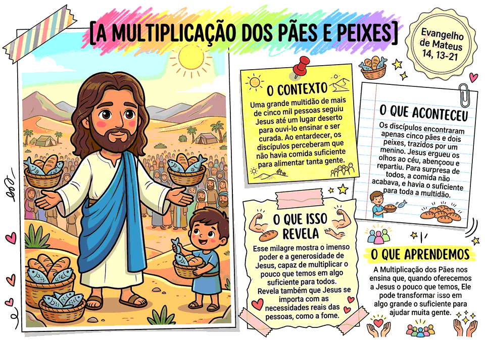Mapa mental: A multiplicação dos pães e peixes